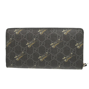 新品同様 グッチ 575135 GGスプリーム 虎 タイガー プリント ラウンドファスナー長財布 財布 1161【中古】GUCCI