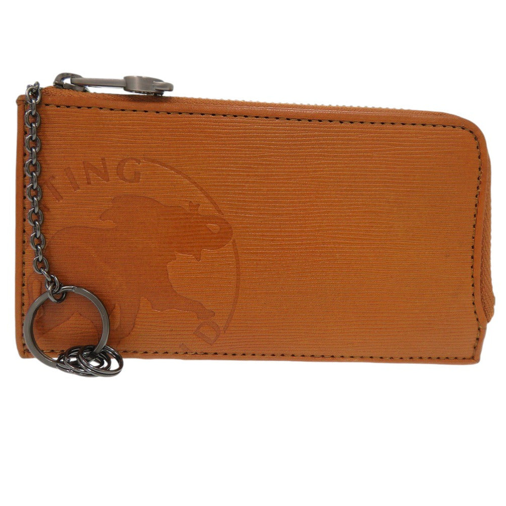 新品同様 ハンティングワールド ロゴ レザー ブラウン コインケース 財布 小銭入れ 1163【中古】HUNTING WORLD