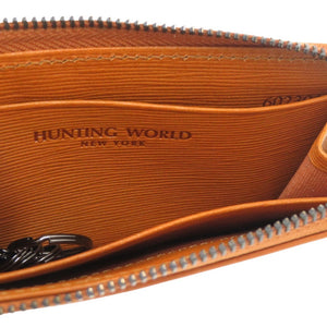 新品同様 ハンティングワールド ロゴ レザー ブラウン コインケース 財布 小銭入れ 1163【中古】HUNTING WORLD