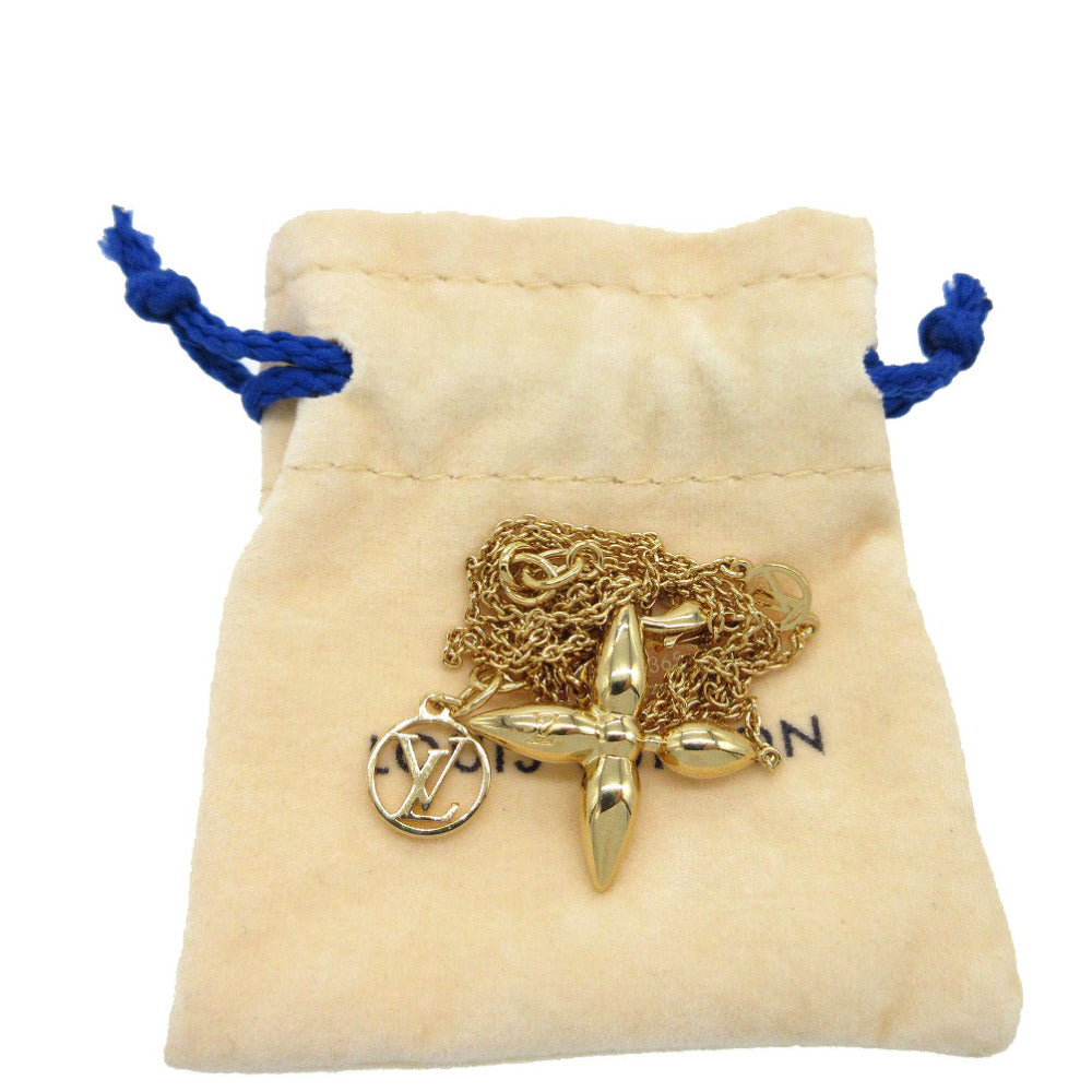 新品同様 ルイ ヴィトン コリエ ルイゼット モノグラムフラワー M00365 ネックレス メタル ゴールド LV 1167【中古】LOUIS VUITTON