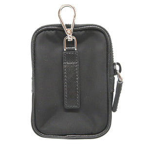 新品同様 プラダ 三角プレート テスート ブラック 黒 バッグチャーム ミニ ポーチ 1171【中古】PRADA