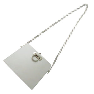 サルヴァトーレ フェラガモ ガンチーニ AU-21 6717 アルミ シルバー ショルダーバッグ 1172【中古】Salvatore Ferragamo