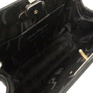 サルヴァトーレ フェラガモ ガンチーニ AU-21 6717 アルミ シルバー ショルダーバッグ 1172【中古】Salvatore Ferragamo