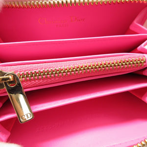 新品同様 クリスチャンディオール VIBE VOYAGEUR レザー ピンク コインケース 財布 1188【中古】Christian Dior