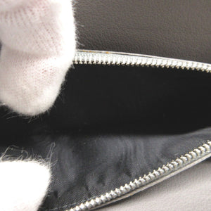 新品同様 バレンシアガ 371661 レザー グレー 2つ折り長財布 財布 1202【中古】BALENCIAGA