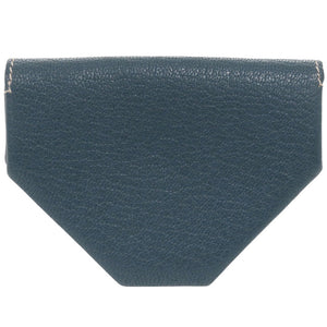 美品 エルメス ル ヴァンキャトル シェーブル シルバー金具 □H刻印(2004年製) コインケース 青 1208【中古】HERMES