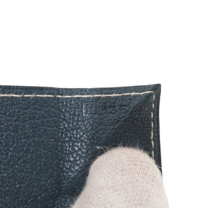 美品 エルメス ル ヴァンキャトル シェーブル シルバー金具 □H刻印(2004年製) コインケース 青 1208【中古】HERMES