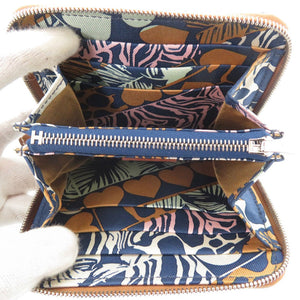 新品同様 エルメス アザップ シルクイン コンパクト エバーカラー ゴールド シルバー金具 B刻印(2023年製) コインケース 財布 茶 1224【中古】HERMES