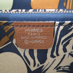 新品同様 エルメス アザップ シルクイン コンパクト エバーカラー ゴールド シルバー金具 B刻印(2023年製) コインケース 財布 茶 1224【中古】HERMES