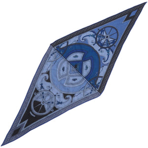 美品 エルメス ロサンジュ WASHINGTON'S CARRIAGE ジョージワシントンの馬車 シルク カシミヤ ブルー 青 スカーフ 1232【中古】HERMES