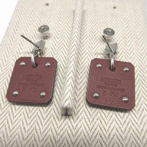 未使用 エルメス アスドゥクール Z刻印(2021年製) ハート レザー メタル ブラウン 茶 シルバー ピアス 1256【中古】HERMES