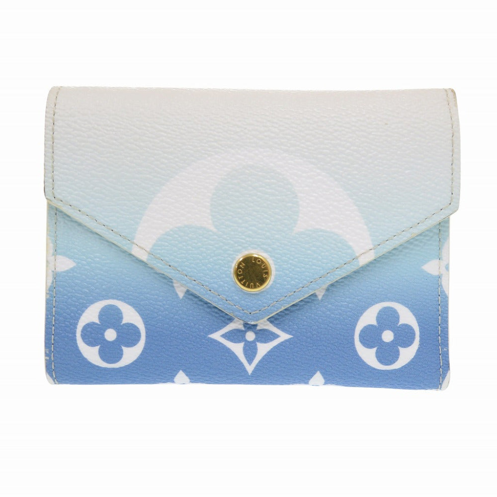 美品 ルイヴィトン ポルトフォイユ ヴィクトリーヌ バイザプールコレクション M80387 三つ折り財布 ブルー LV 1259【中古】LOUIS VUITTON