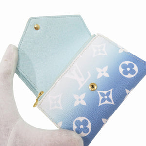 美品 ルイヴィトン ポルトフォイユ ヴィクトリーヌ バイザプールコレクション M80387 三つ折り財布 ブルー LV 1259【中古】LOUIS VUITTON