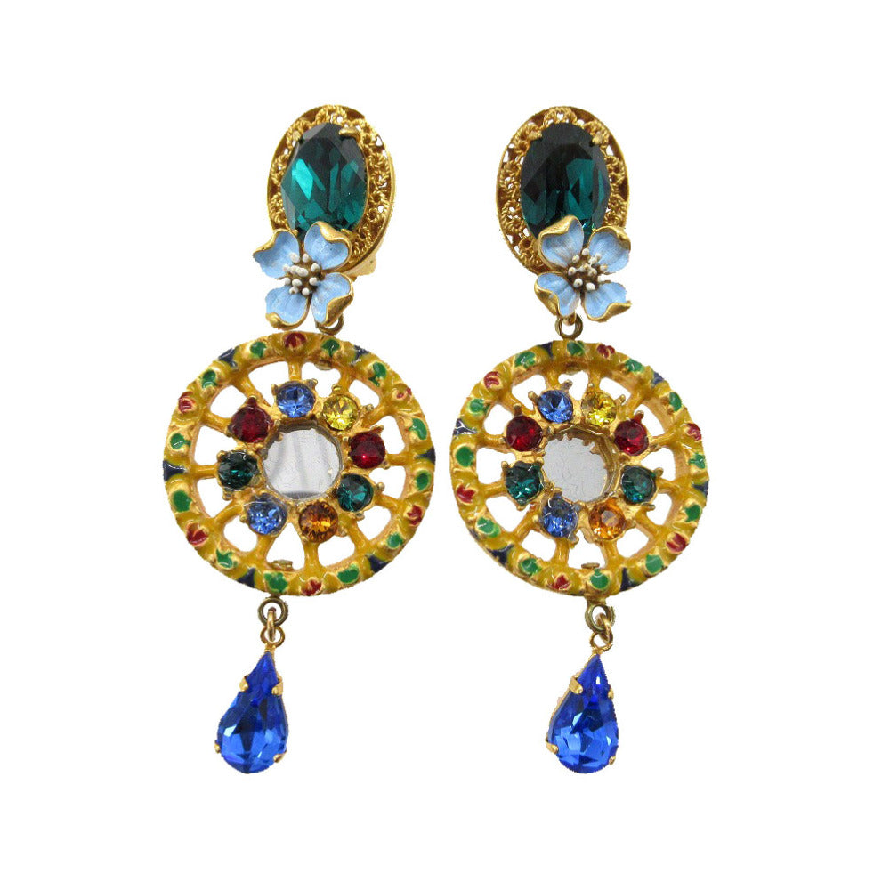 美品 ドルチェアンドガッバーナ ミラーラインストーン イヤリング メタル/ストーン ゴールド 1320【中古】DOLCE&GABBANA