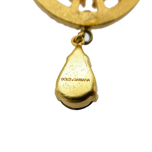 美品 ドルチェアンドガッバーナ ミラーラインストーン イヤリング メタル/ストーン ゴールド 1320【中古】DOLCE&GABBANA