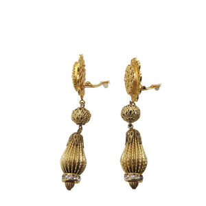 美品 ドルチェアンドガッバーナ タッセルモチーフ イヤリング メタル/ストーン ゴールド 1321【中古】DOLCE&GABBANA