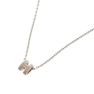 新品同様 エルメス ポップアッシュ ミニ H ロゴ ベージュ シルバー金具 ネックレス 1329 【中古】 HERMES