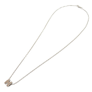新品同様 エルメス ポップアッシュ ミニ H ロゴ ベージュ シルバー金具 ネックレス 1329 【中古】 HERMES