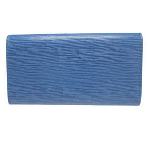 新品同様 ルイヴィトン エピ ポシェット ポルトモネ クレディ M63575 トレドブルー 青 1350【中古】LOUIS VUITTON