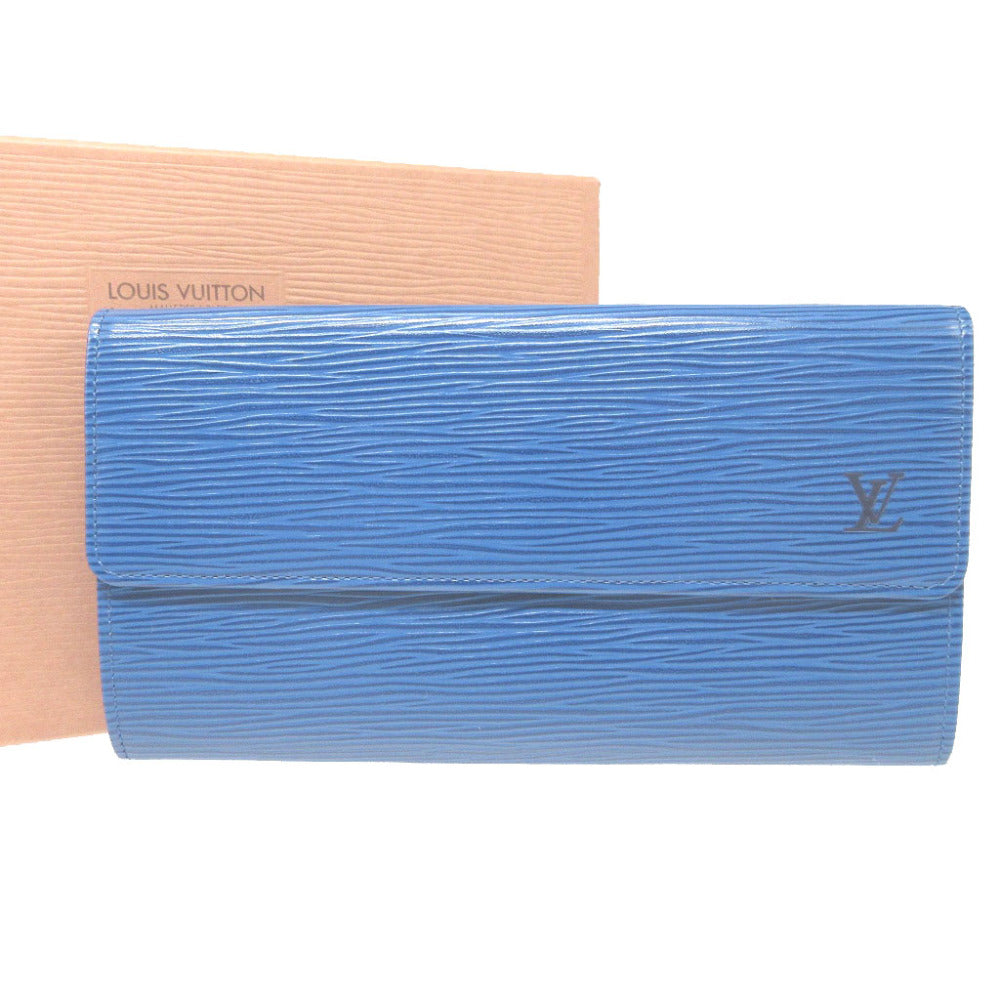 新品同様 ルイヴィトン エピ ポシェット ポルトモネ クレディ M63575 トレドブルー 青 1350【中古】LOUIS VUITTON