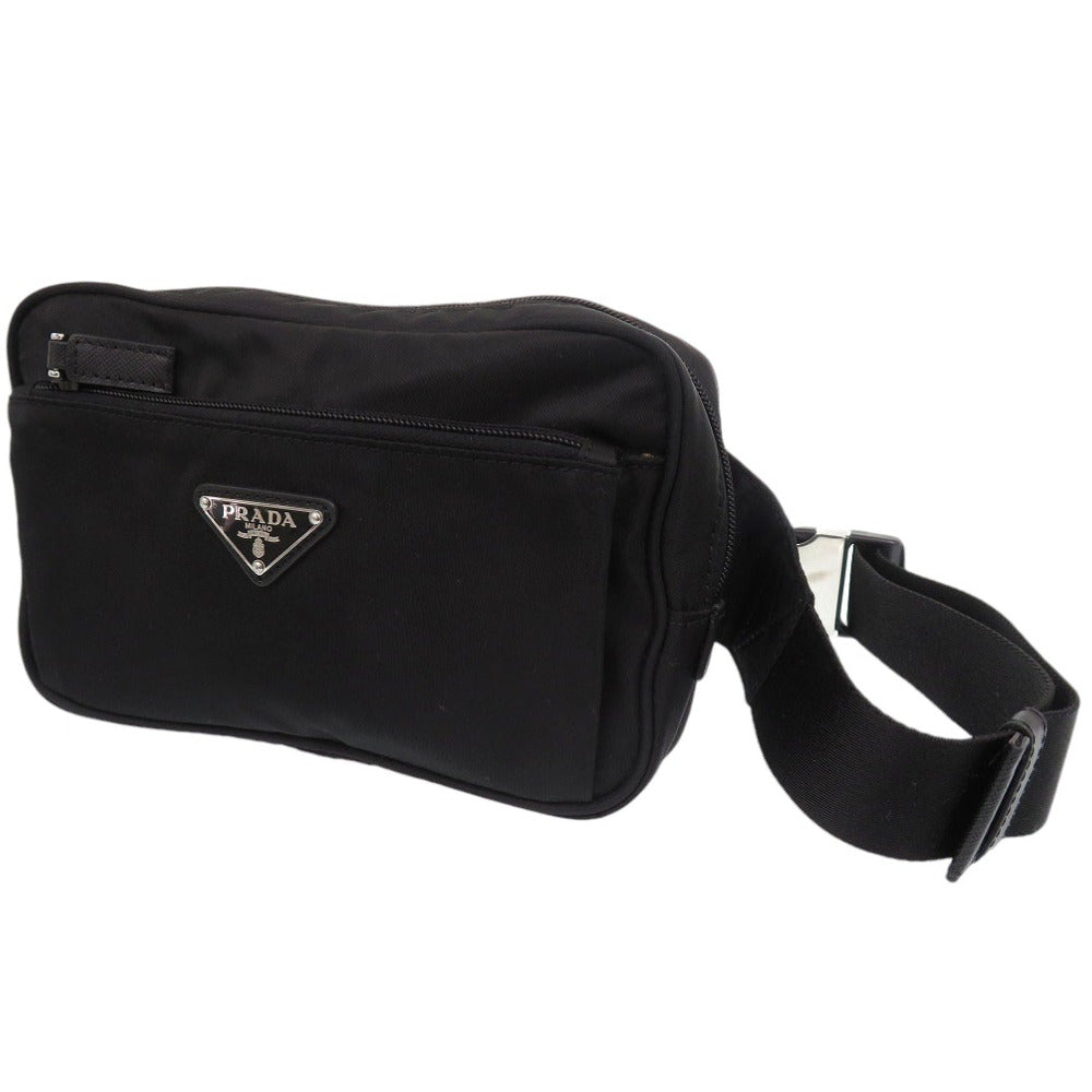 美品 プラダ エコナイロン Re-Nylon ベルトバッグ ボディバッグ ウエストポーチ 2VL977WOO ナイロン ブラック 1427【中古】PRADA