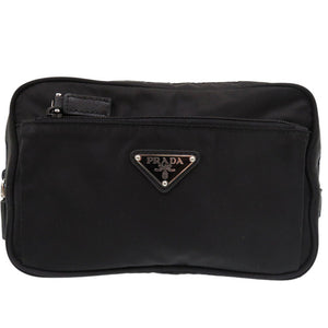 美品 プラダ エコナイロン Re-Nylon ベルトバッグ ボディバッグ ウエストポーチ 2VL977WOO ナイロン ブラック 1427【中古】PRADA