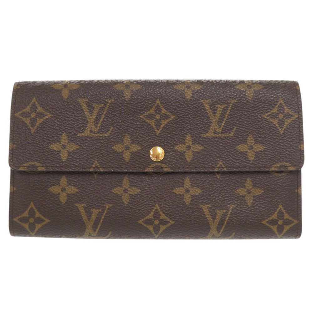 ベタなし 美品 ルイ ヴィトン ポルトフォイユ サラ モノグラム M61734 ブラウン 長財布 LV 1461【中古】LOUIS VUITTON