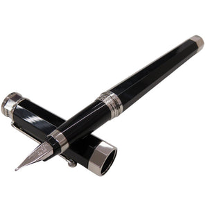 美品 モンテグラッパ 18K ネロウーノ 万年筆 シルバー ブラック 1468【中古】Montegrappa