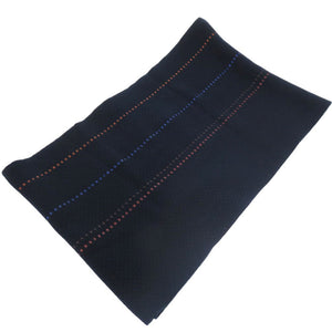 新品同様 エルメス マフラー 40×180 レザー編み込み カシミヤ ネイビー 1479【中古】HERMES