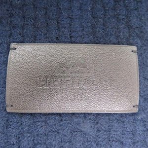 新品同様 エルメス マフラー 40×180 レザー編み込み カシミヤ ネイビー 1479【中古】HERMES
