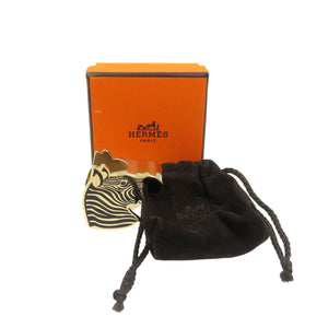 未使用 エルメス ゼブラ シマウマ メタル ゴールド ブラック スカーフリング 1480【中古】HERMES