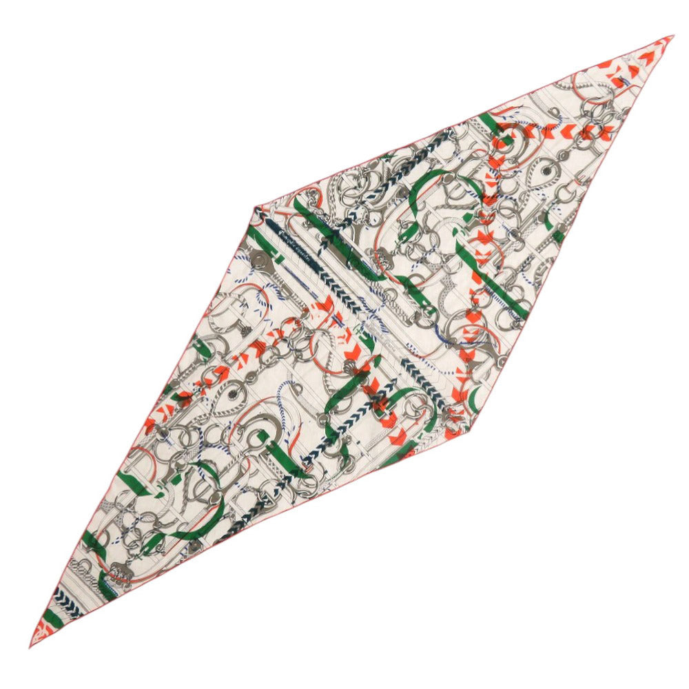 美品 エルメス ロサンジュGM 乗馬の装具一式 カシミヤ シルク マルチカラー 1482【中古】HERMES