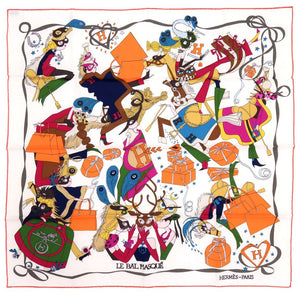 新品同様 エルメス カレ70 LE BAL MASQUE 仮面舞踏会 スカーフ シルク マルチカラー 1513【中古】HERMES