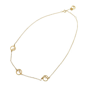 美品 フェンディ エフイズ フェンディ ストーン メタル ゴールド ネックレス アクセサリー 1515 【中古】 FENDI