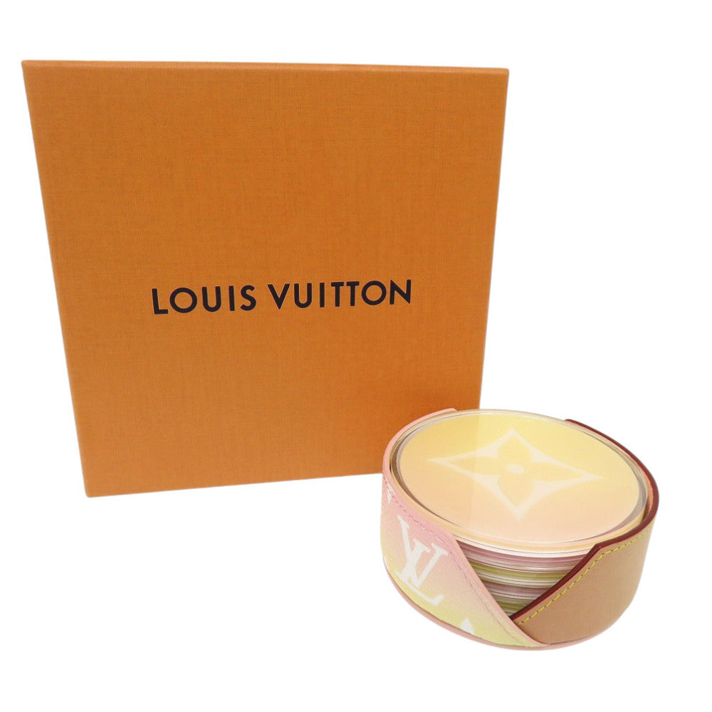 新品同様 ルイ ヴィトン コースター 6枚セット モノグラム GI0617 レザー/プレキシガラス ピンク LV 1537【中古】LOUIS VUITTON