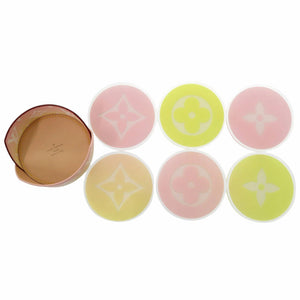 新品同様 ルイ ヴィトン コースター 6枚セット モノグラム GI0617 レザー/プレキシガラス ピンク LV 1537【中古】LOUIS VUITTON