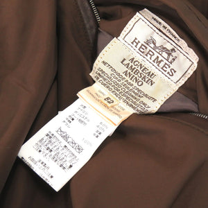 美品 エルメス リバーシブル ダウンジャケット サイズ52 ブラウン レザー ナイロン ダウン 茶 メンズ 1537-6 【中古】 HERMES