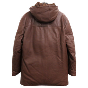 美品 エルメス リバーシブル ダウンジャケット サイズ52 ブラウン レザー ナイロン ダウン 茶 メンズ 1537-6 【中古】 HERMES