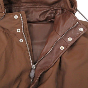 美品 エルメス リバーシブル ダウンジャケット サイズ52 ブラウン レザー ナイロン ダウン 茶 メンズ 1537-6 【中古】 HERMES