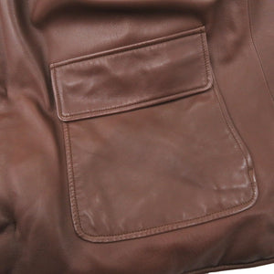 美品 エルメス リバーシブル ダウンジャケット サイズ52 ブラウン レザー ナイロン ダウン 茶 メンズ 1537-6 【中古】 HERMES