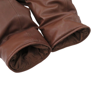 美品 エルメス リバーシブル ダウンジャケット サイズ52 ブラウン レザー ナイロン ダウン 茶 メンズ 1537-6 【中古】 HERMES