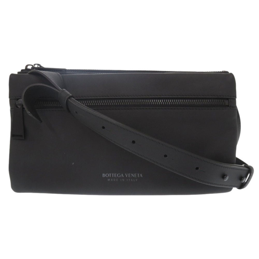 美品 ボッテガヴェネタ レザー ブラック ショルダーバッグ 黒 1543【中古】BOTTEGAVENETA