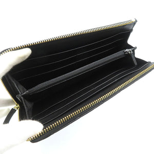 新品同様 グッチ 332747 グチシマ レザー ゴールド金具 ブラック L字ファスナー 長財布 1580【中古】GUCCI
