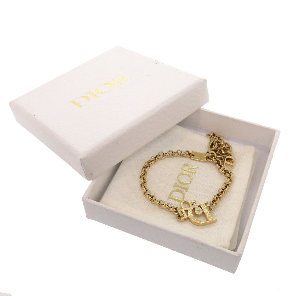 新品同様 ディオール ロゴ ブレスレット ゴールド アクセサリー 1587 【中古】 Dior