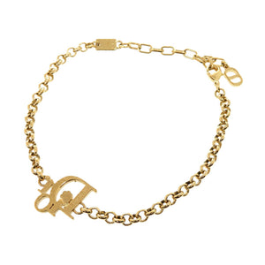 新品同様 ディオール ロゴ ブレスレット ゴールド アクセサリー 1587 【中古】 Dior