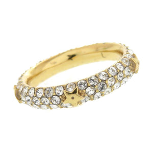 美品 クリスチャンディオール スターモチーフ メタル ストーン 14号 ゴールド リング 指輪 1588【中古】Christian Dior