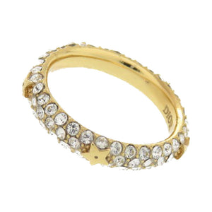 美品 クリスチャンディオール スターモチーフ メタル ストーン 14号 ゴールド リング 指輪 1588【中古】Christian Dior