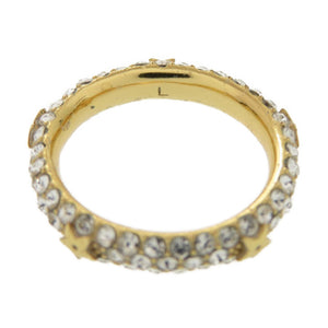 美品 クリスチャンディオール スターモチーフ メタル ストーン 14号 ゴールド リング 指輪 1588【中古】Christian Dior