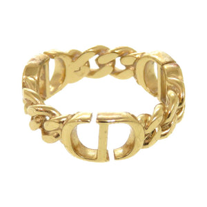 クリスチャンディオール Petit CD プチ CD CDシグネチャー メタル サイズ14号 ゴールド リング 指輪 1589【中古】Christian Dior