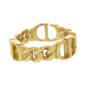 クリスチャンディオール Petit CD プチ CD CDシグネチャー メタル サイズ14号 ゴールド リング 指輪 1589【中古】Christian Dior